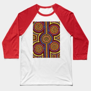 Aboriginal Art - Campsites New Colors Baseball T-Shirt